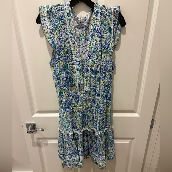 Poupette St Barth’s Floral Blue and Green Sleeveless Dress - Picture 5 of 8